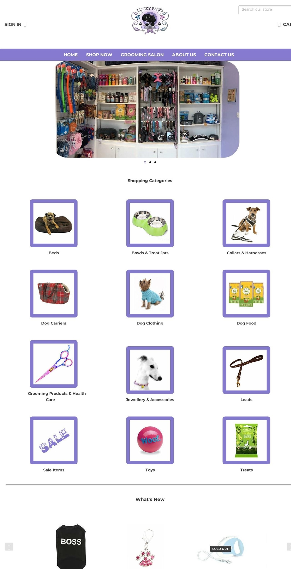 luckypawsboutique.co.uk shopify website screenshot