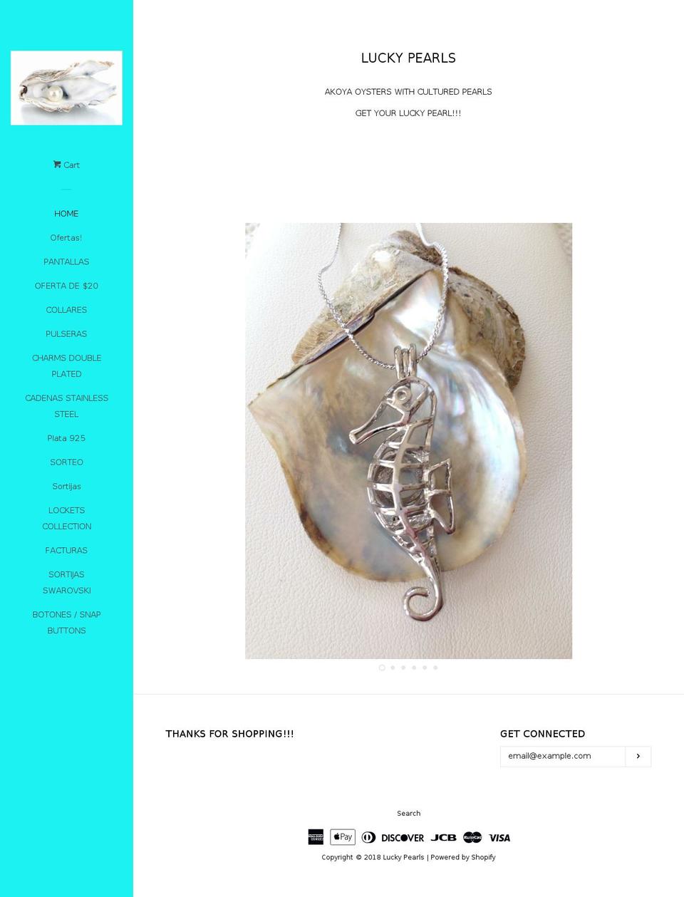 luckypearls.net shopify website screenshot