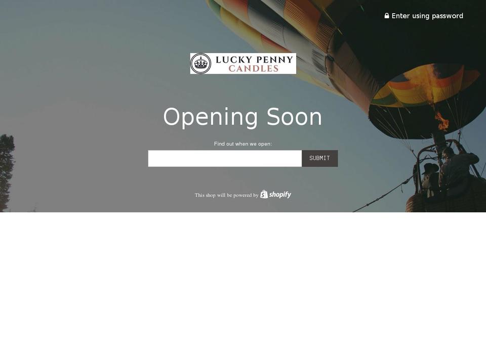 luckypennycandles.com shopify website screenshot