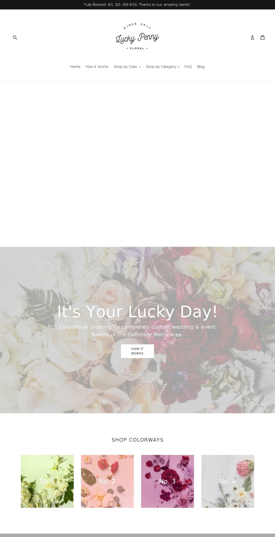 luckypennyfloral.com — Shopify storefront screenshot