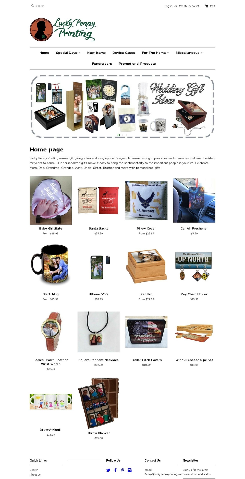 luckypennyprinting.com shopify website screenshot