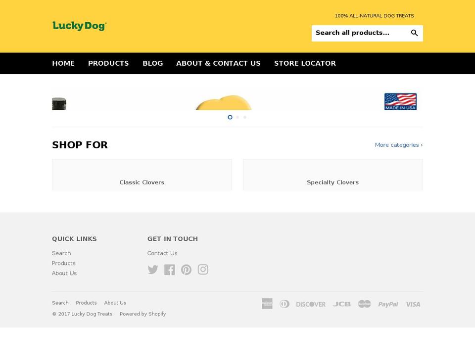 luckypetbrands.com shopify website screenshot