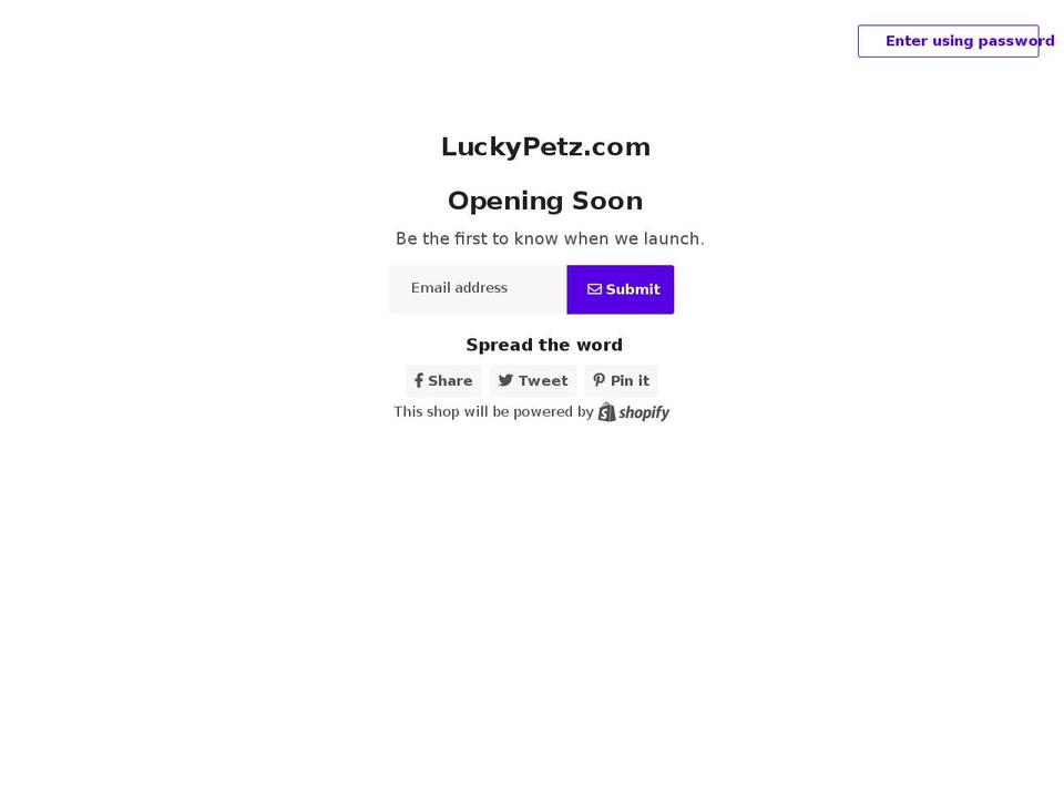 luckypetz.com shopify website screenshot