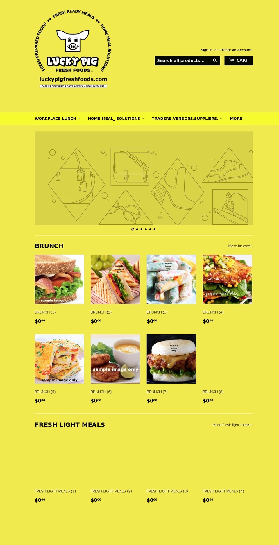 luckypigfreshfoods.com — Shopify storefront screenshot