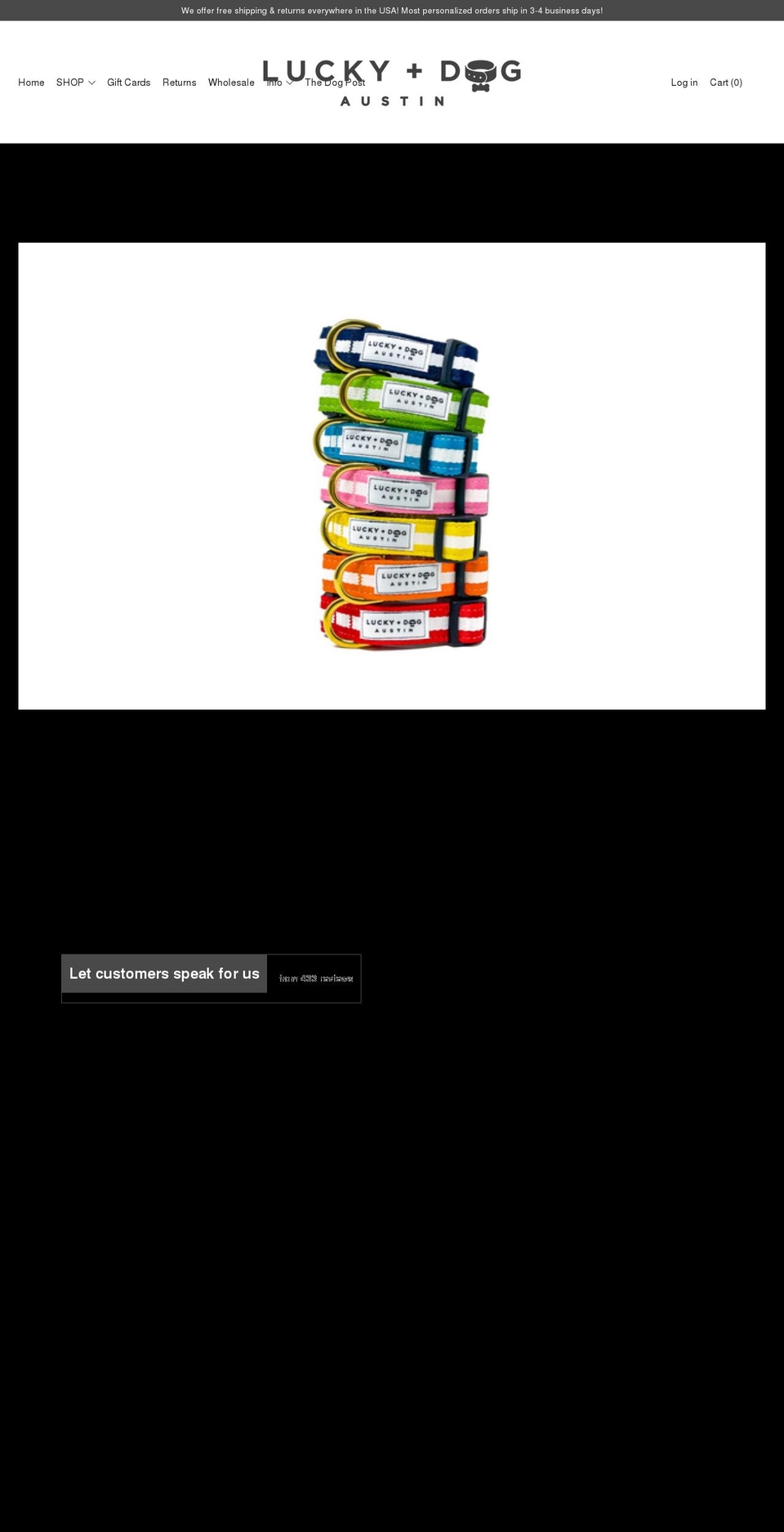 luckyplusdog.com shopify website screenshot