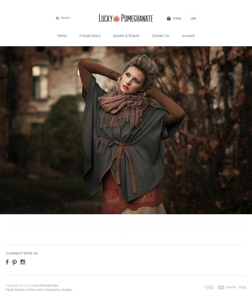luckypomegranate.com shopify website screenshot