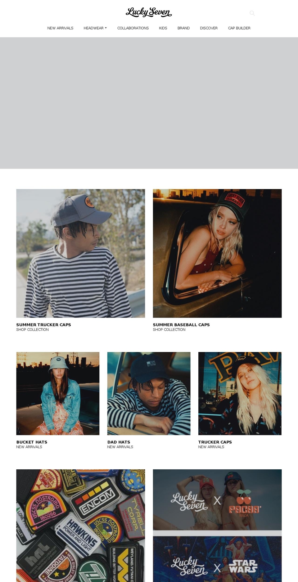 luckysevencaps.com — Shopify storefront screenshot