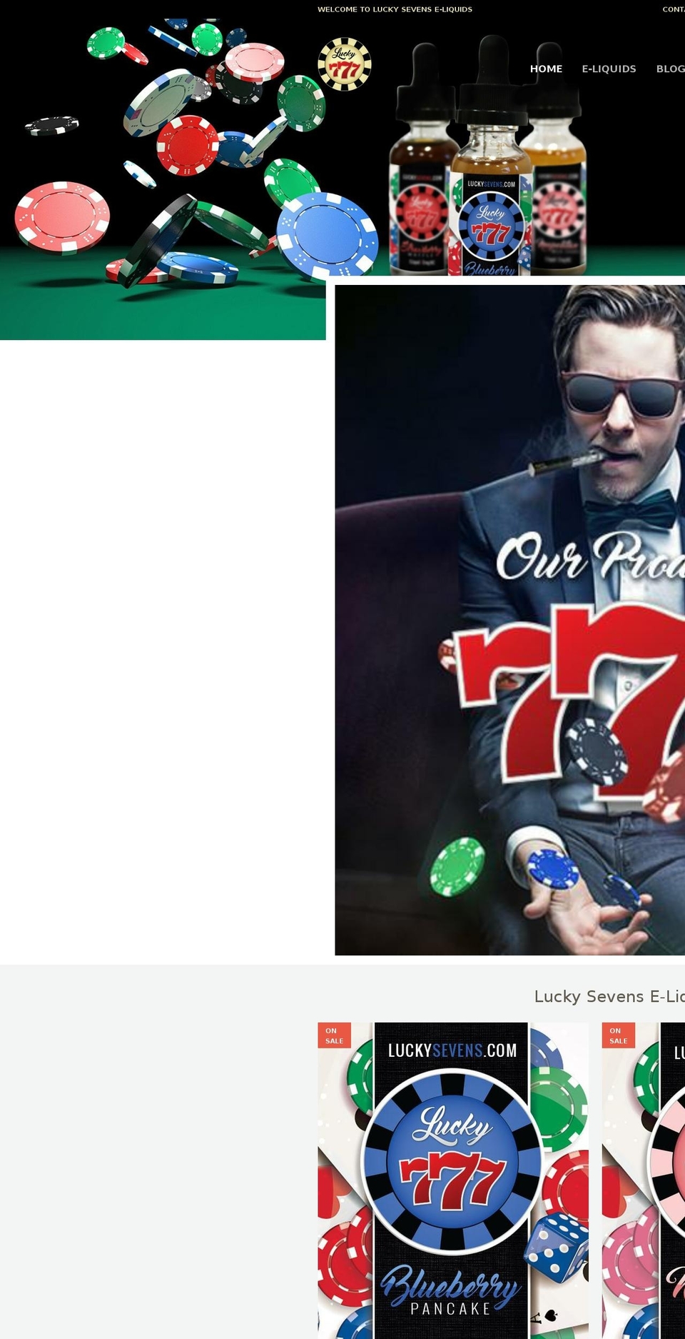 luckysevens.com — Shopify storefront screenshot