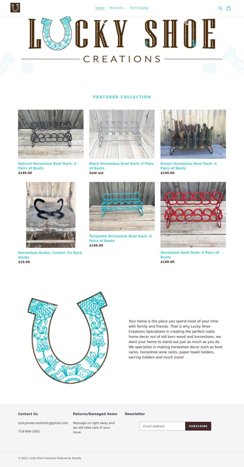 luckyshoecreationllc.com shopify website screenshot