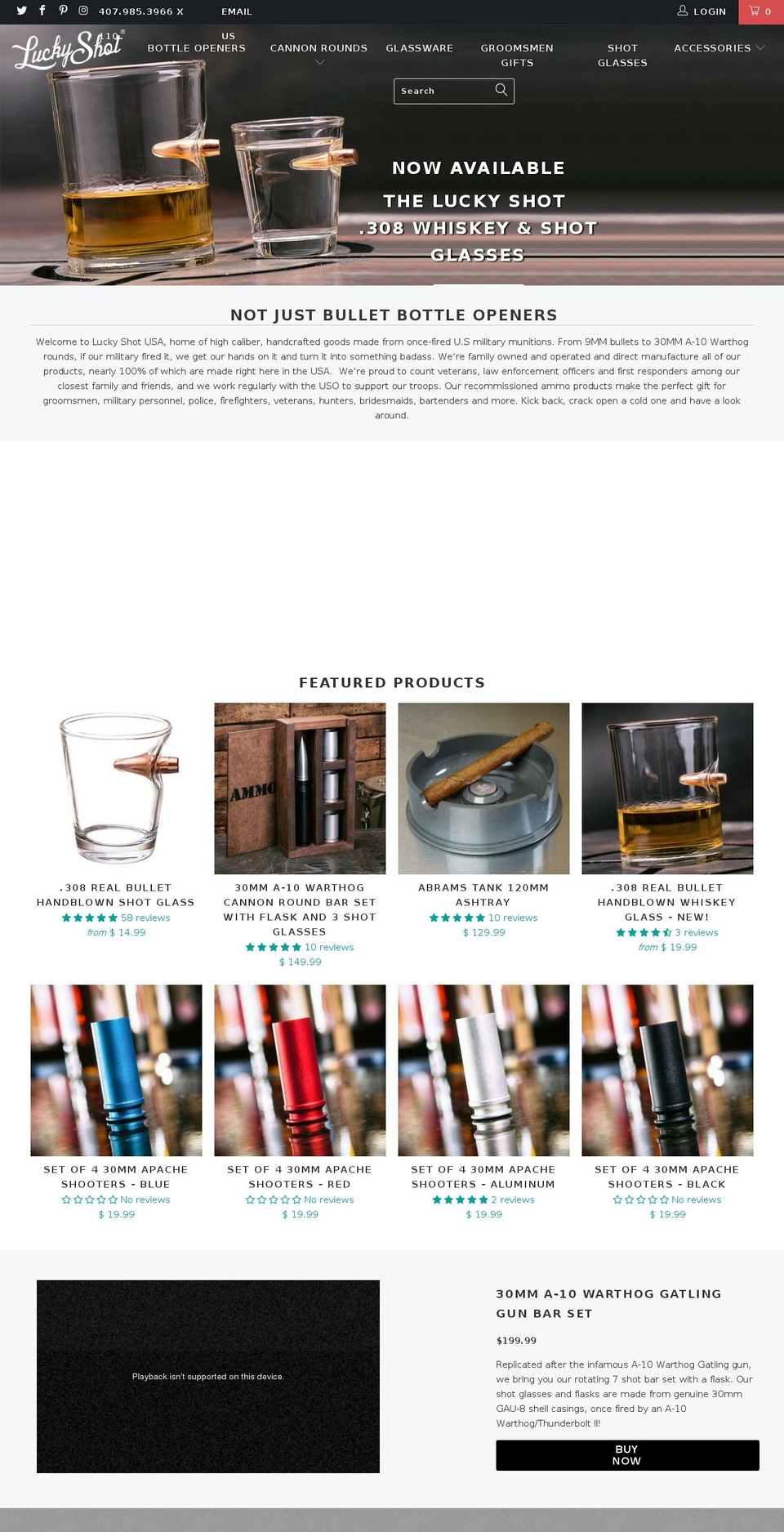 luckyshotusa.com shopify website screenshot