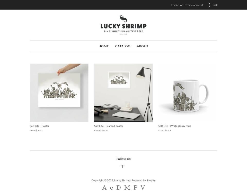 luckyshrimp.com shopify website screenshot