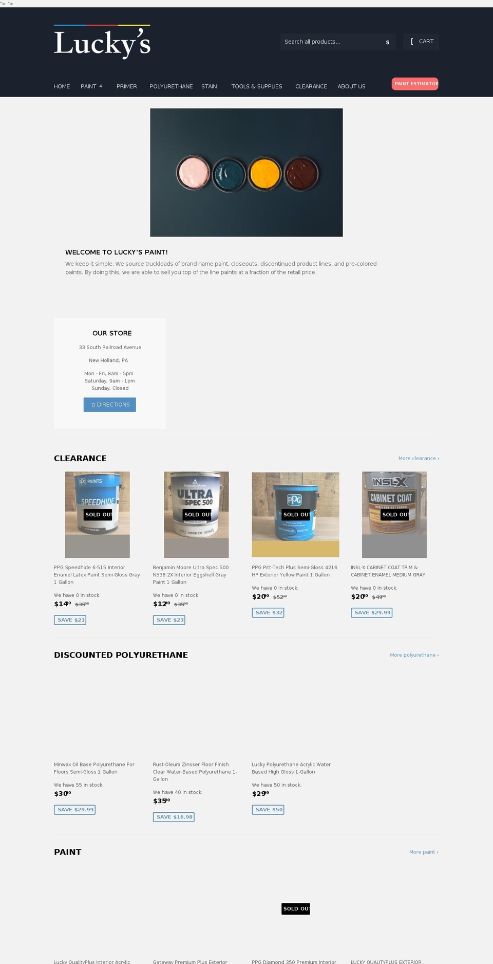 luckyspaint.com shopify website screenshot