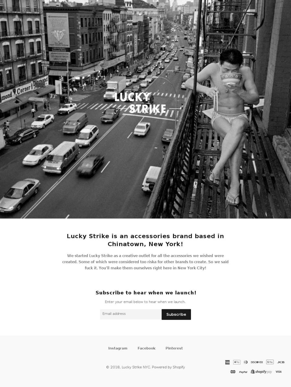 luckystrikenyc.com — Shopify storefront screenshot