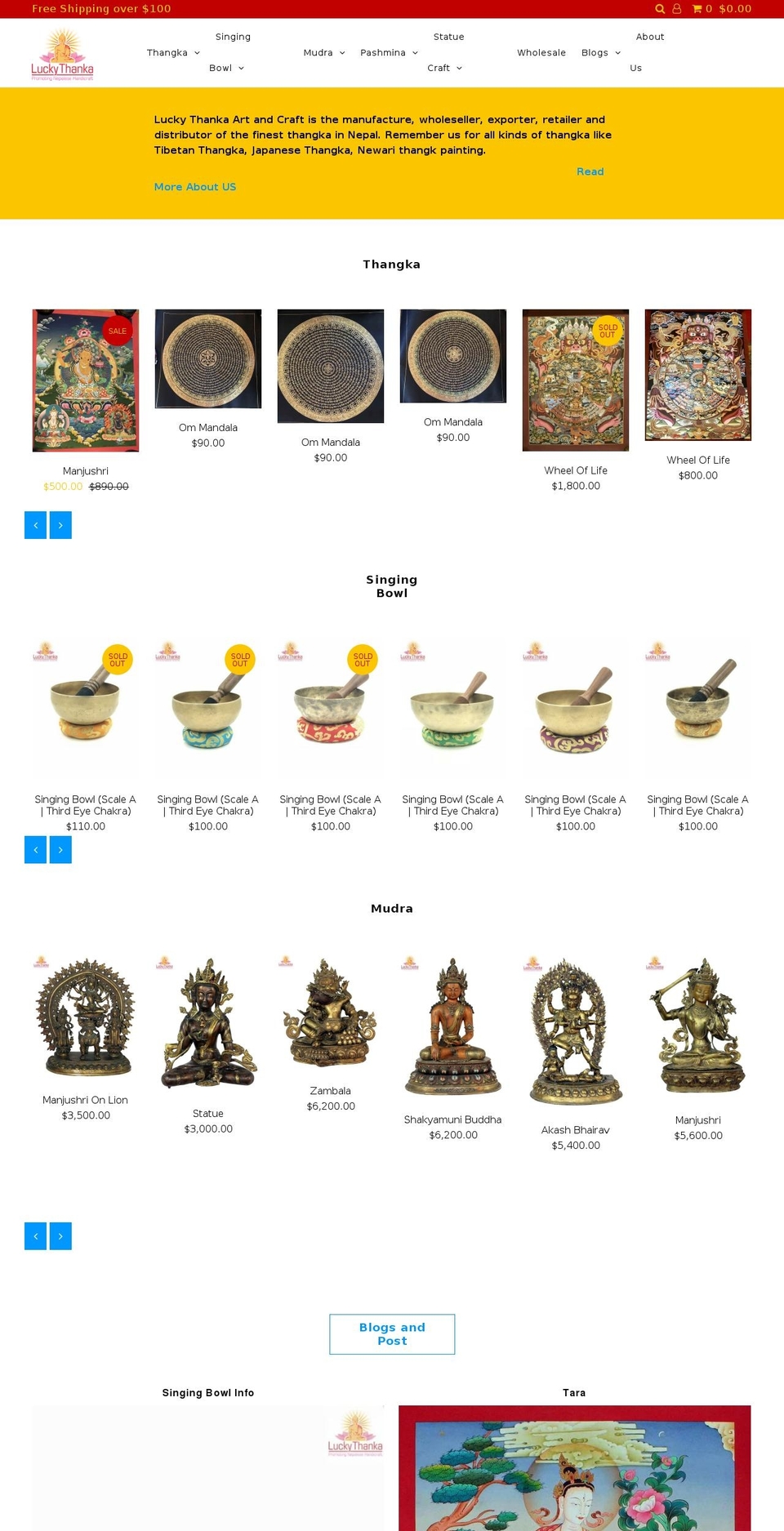 luckythanka.com shopify website screenshot