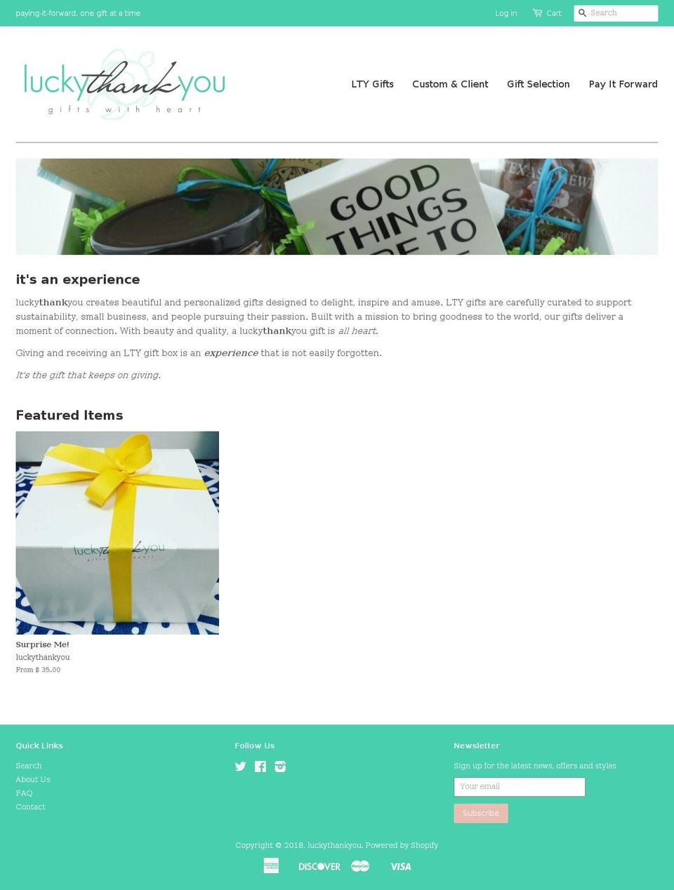 luckythankyou.com — Shopify storefront screenshot
