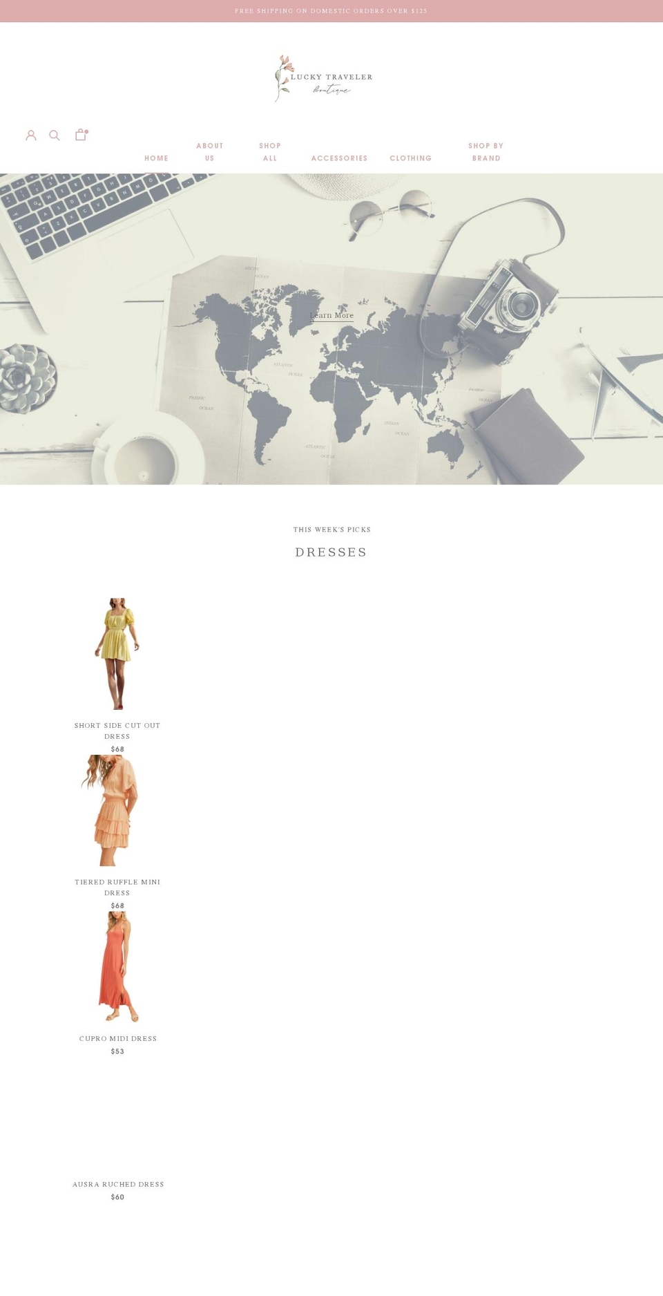 luckytravelerboutique.com shopify website screenshot