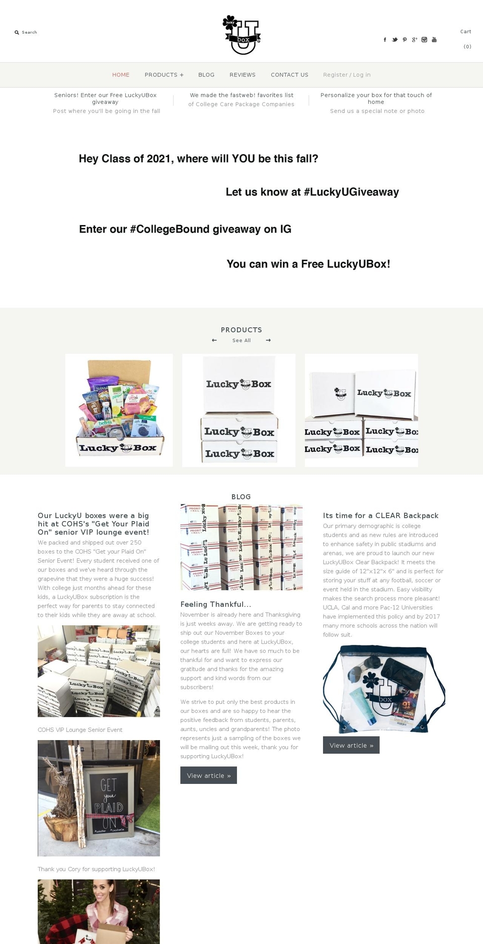 luckyubox.com shopify website screenshot