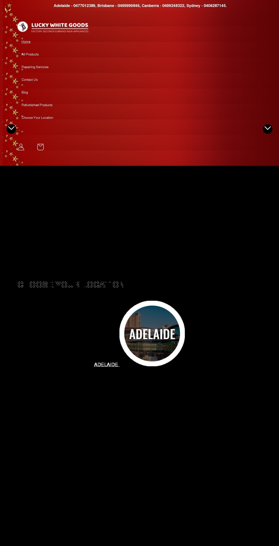 luckywhitegoods.com shopify website screenshot