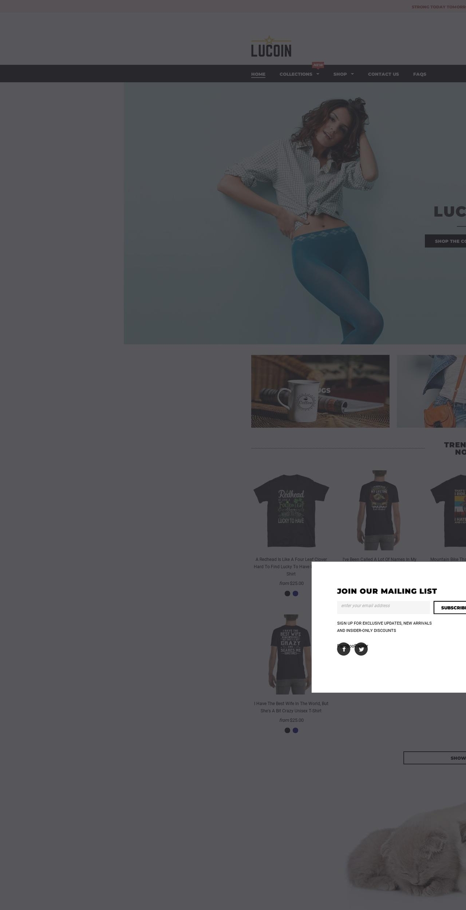 lucoinshirt.com shopify website screenshot