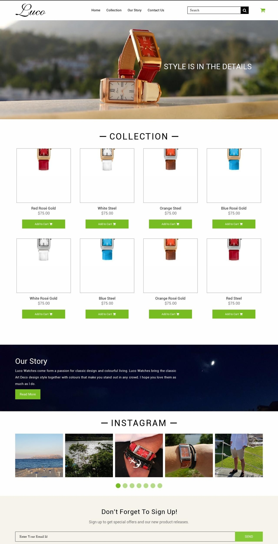 lucowatches.com — Shopify storefront screenshot