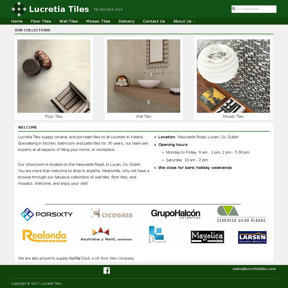 lucretiatiles.com shopify website screenshot