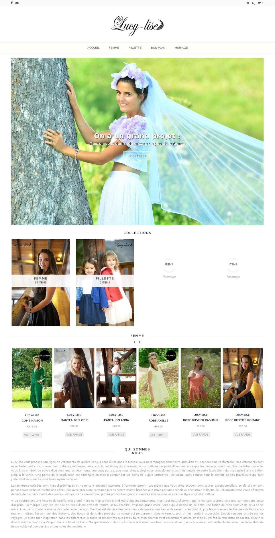 lucy-lise.com — Shopify storefront screenshot