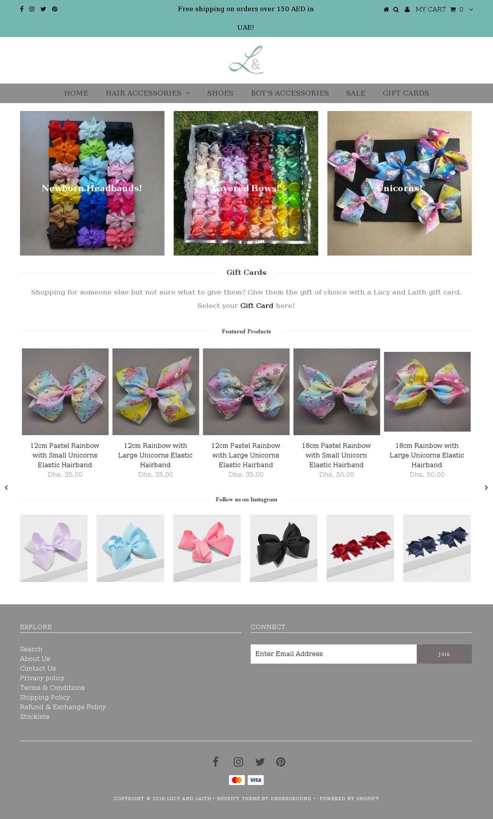 lucyandlaith.com — Shopify storefront screenshot