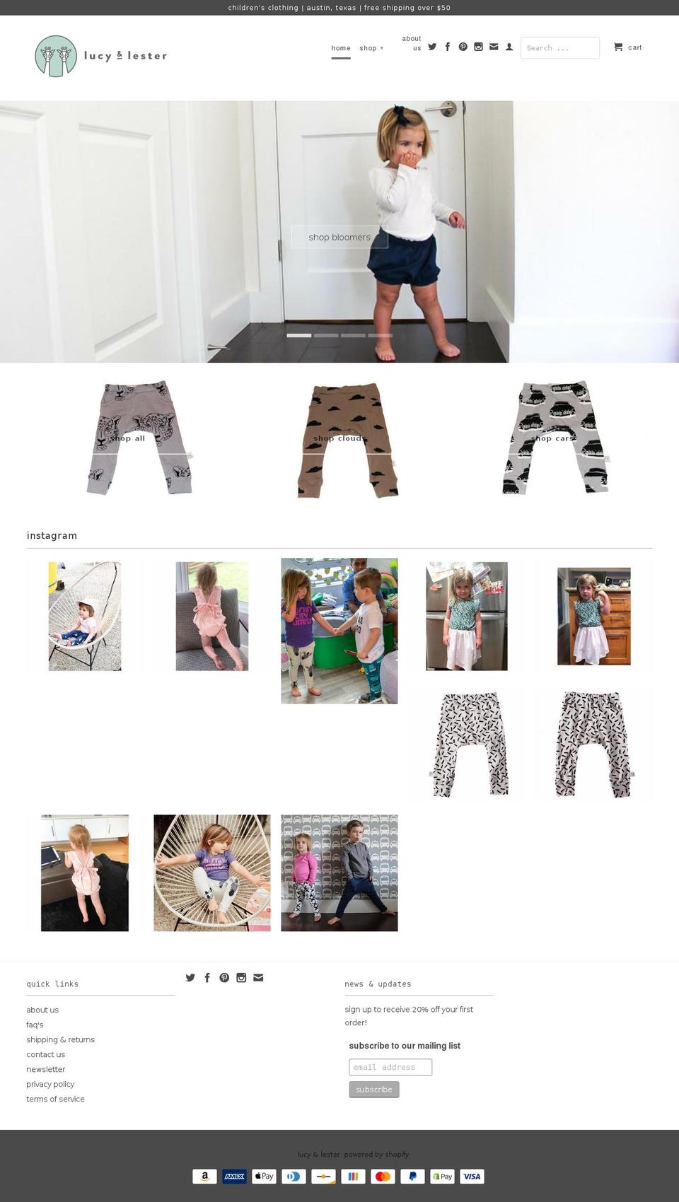 lucyandlester.com — Shopify storefront screenshot