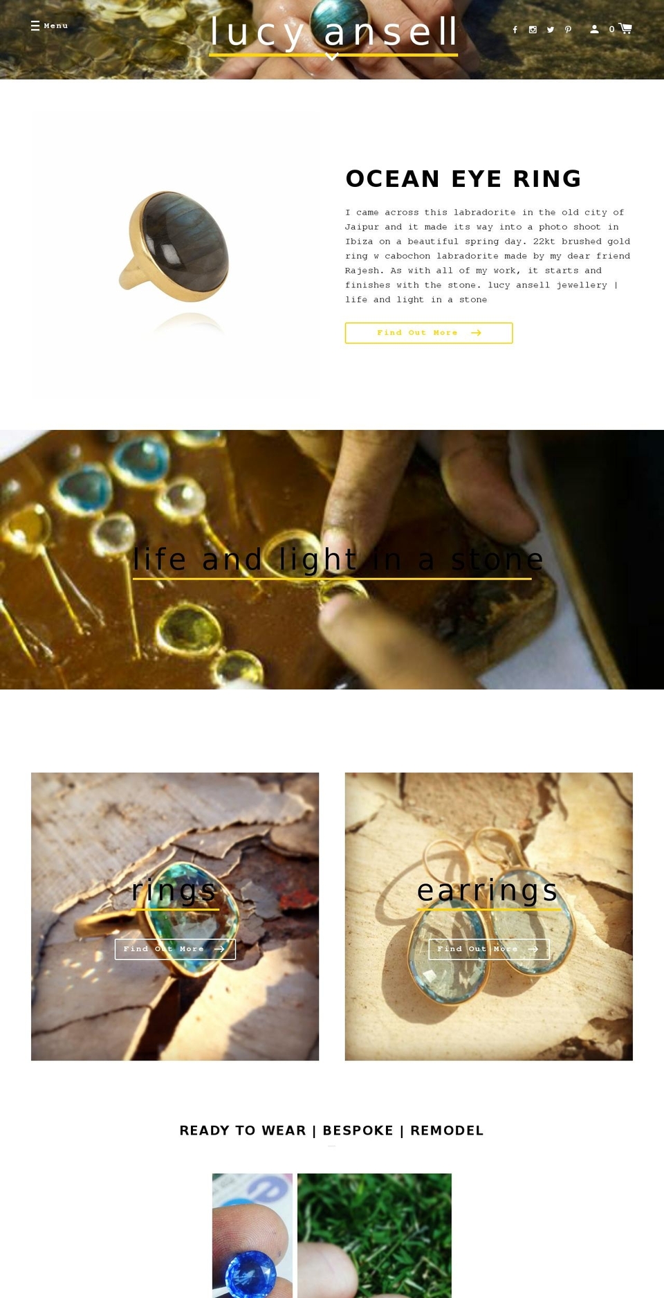 lucyanselljewellery.com — Shopify storefront screenshot