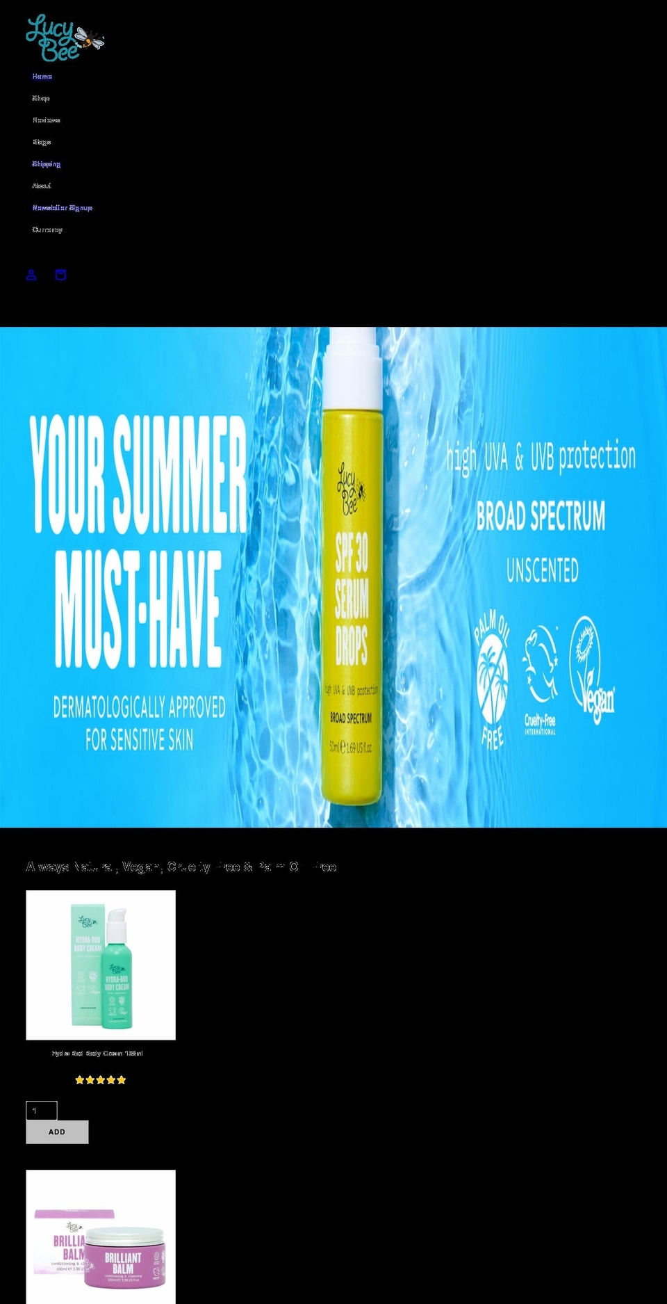 lucybee.com shopify website screenshot