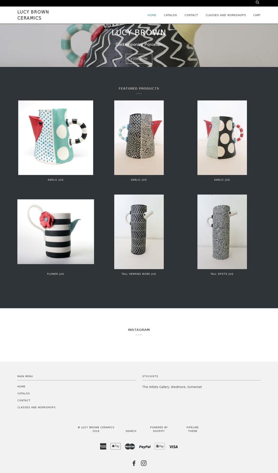 lucybrownceramics.co.uk shopify website screenshot