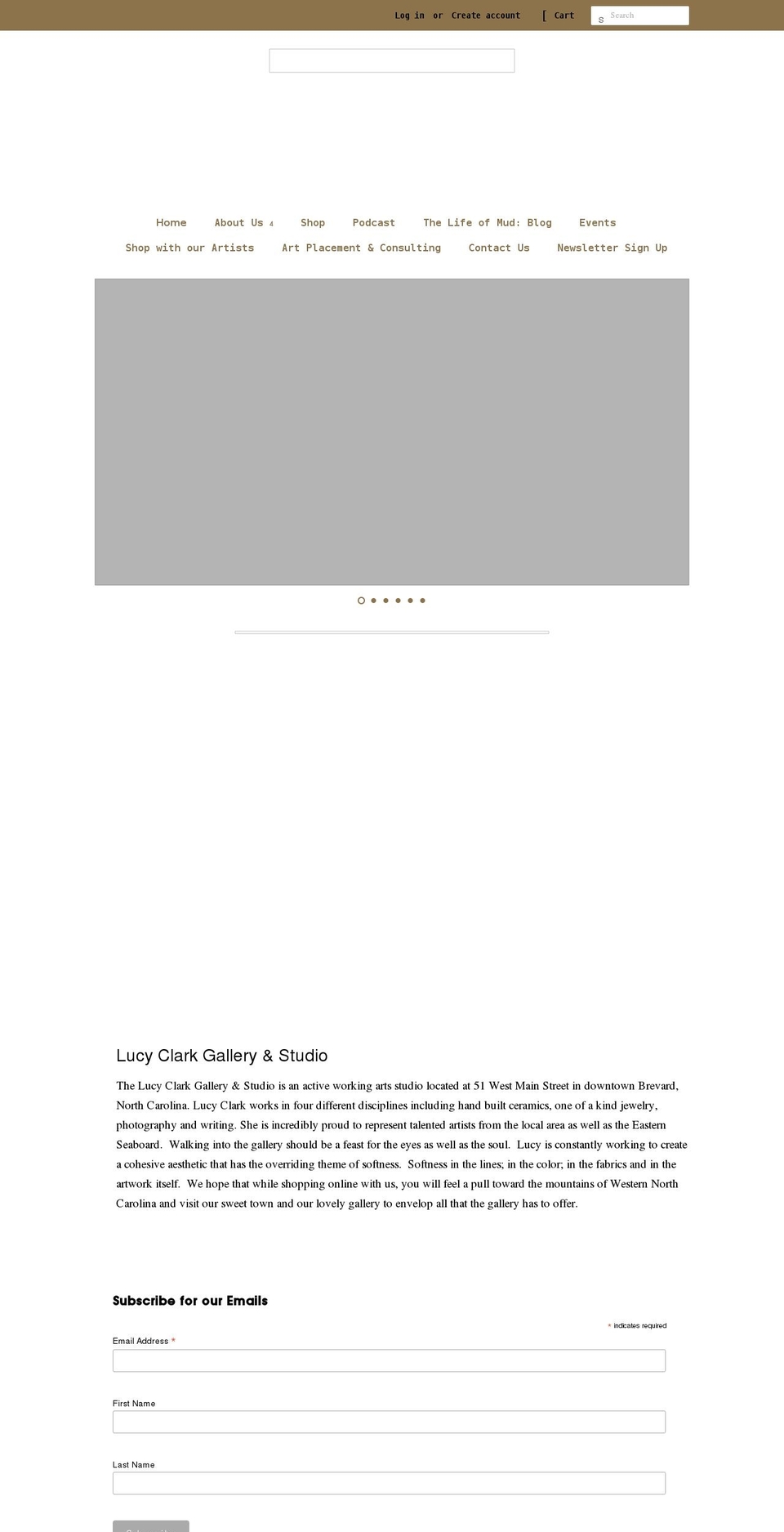 lucyclarkgallery.com shopify website screenshot