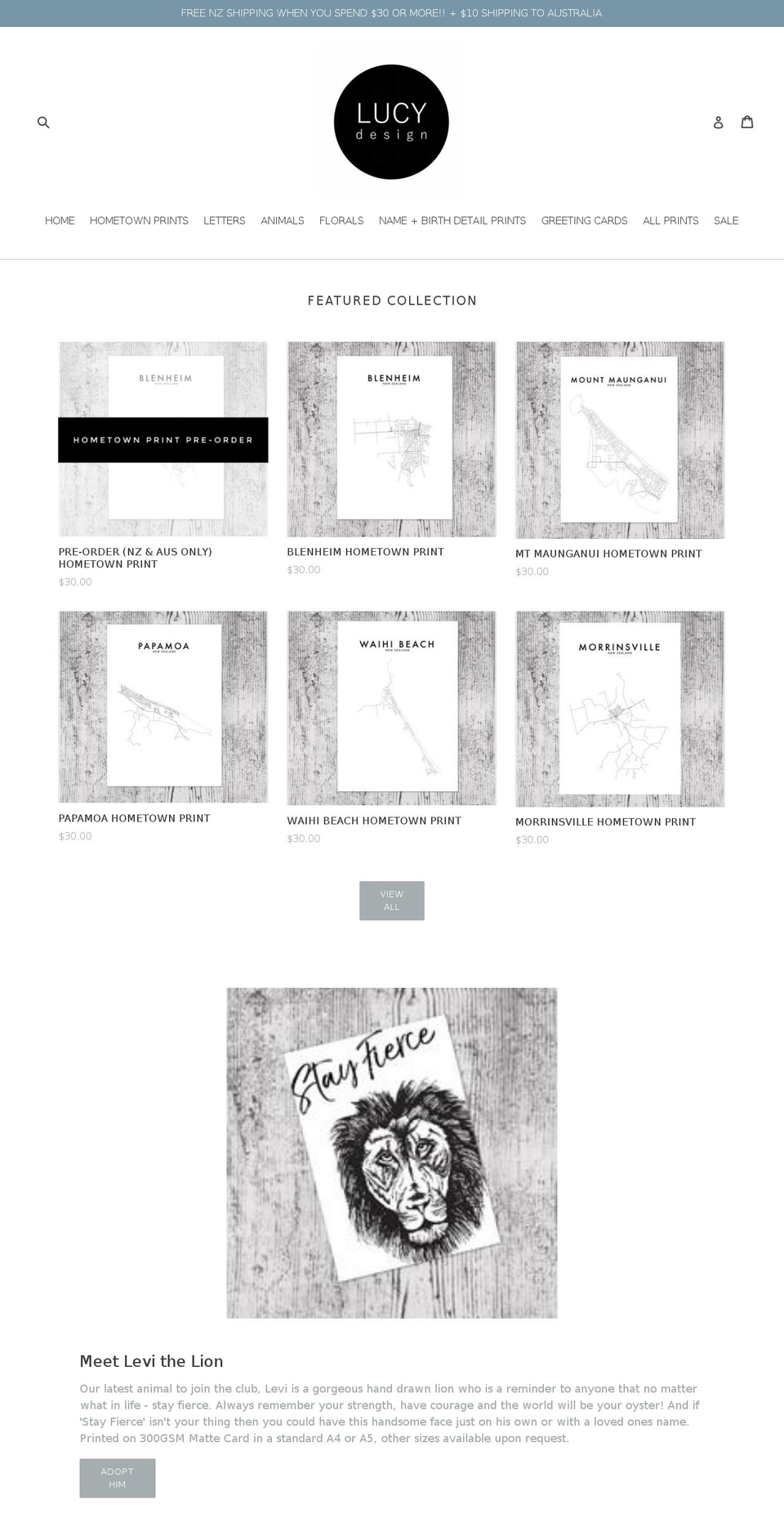lucyfurniss.com — Shopify storefront screenshot
