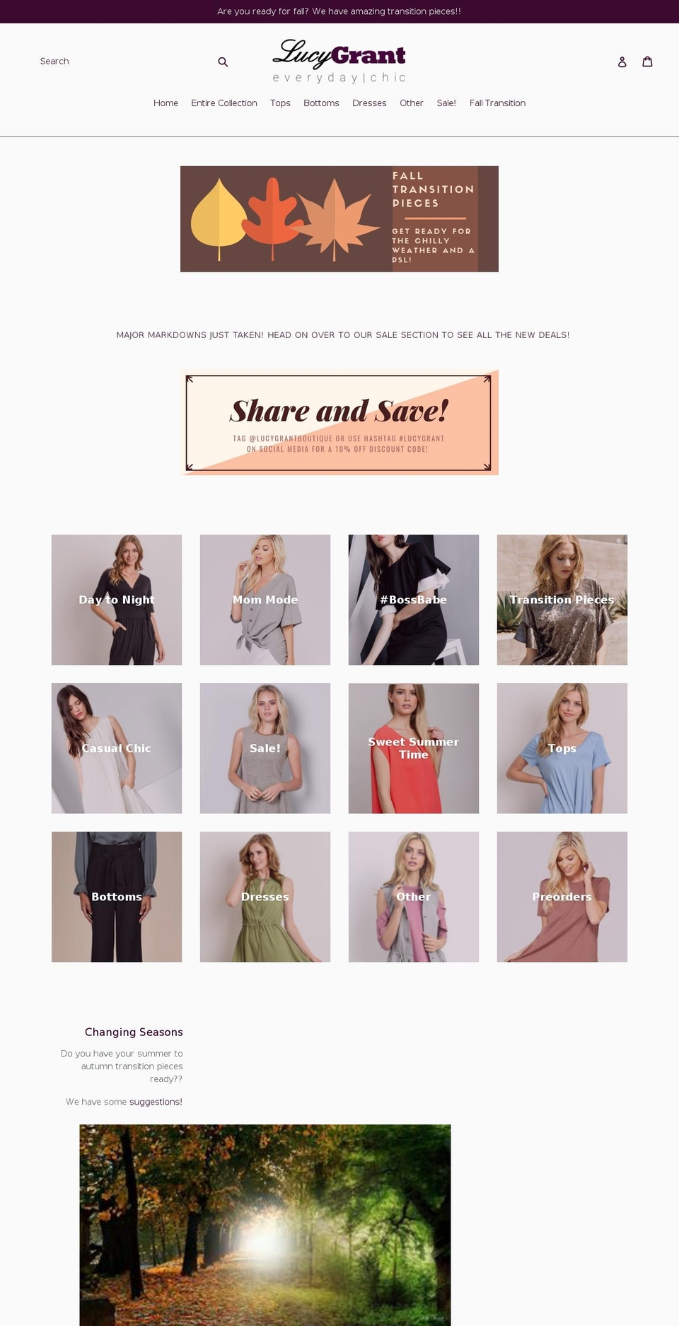 lucygrant.com — Shopify storefront screenshot