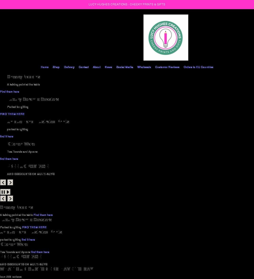 lucyhughescreations.com shopify website screenshot
