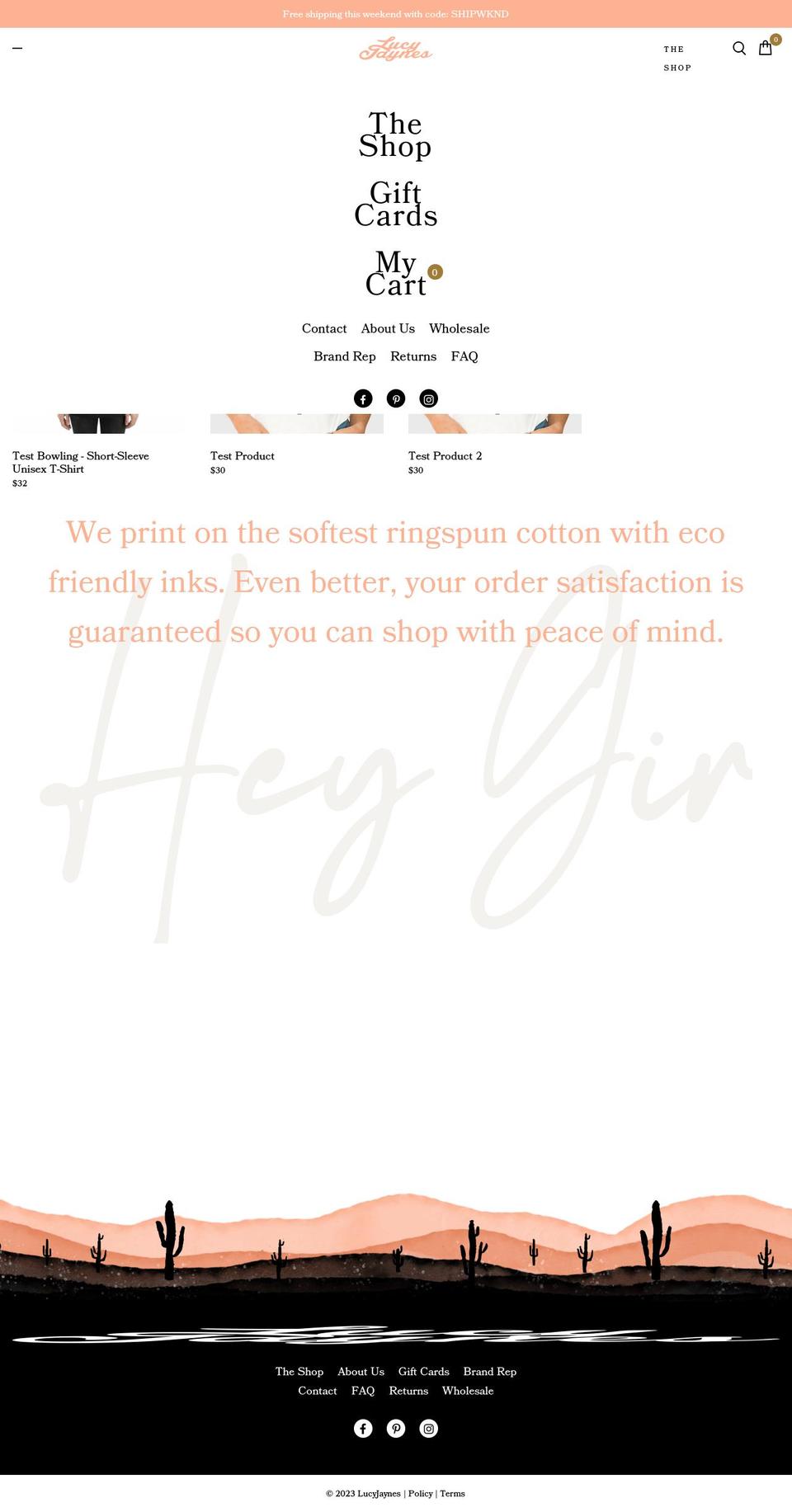 lucyjaynes.com shopify website screenshot