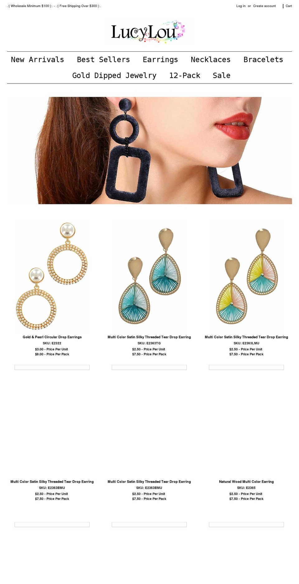 lucylouwholesale.com shopify website screenshot