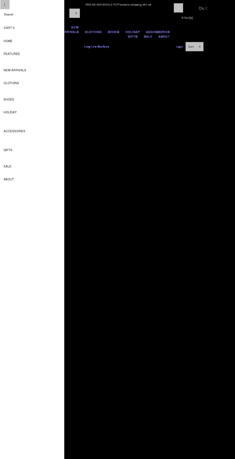 lucylusboutique.com shopify website screenshot