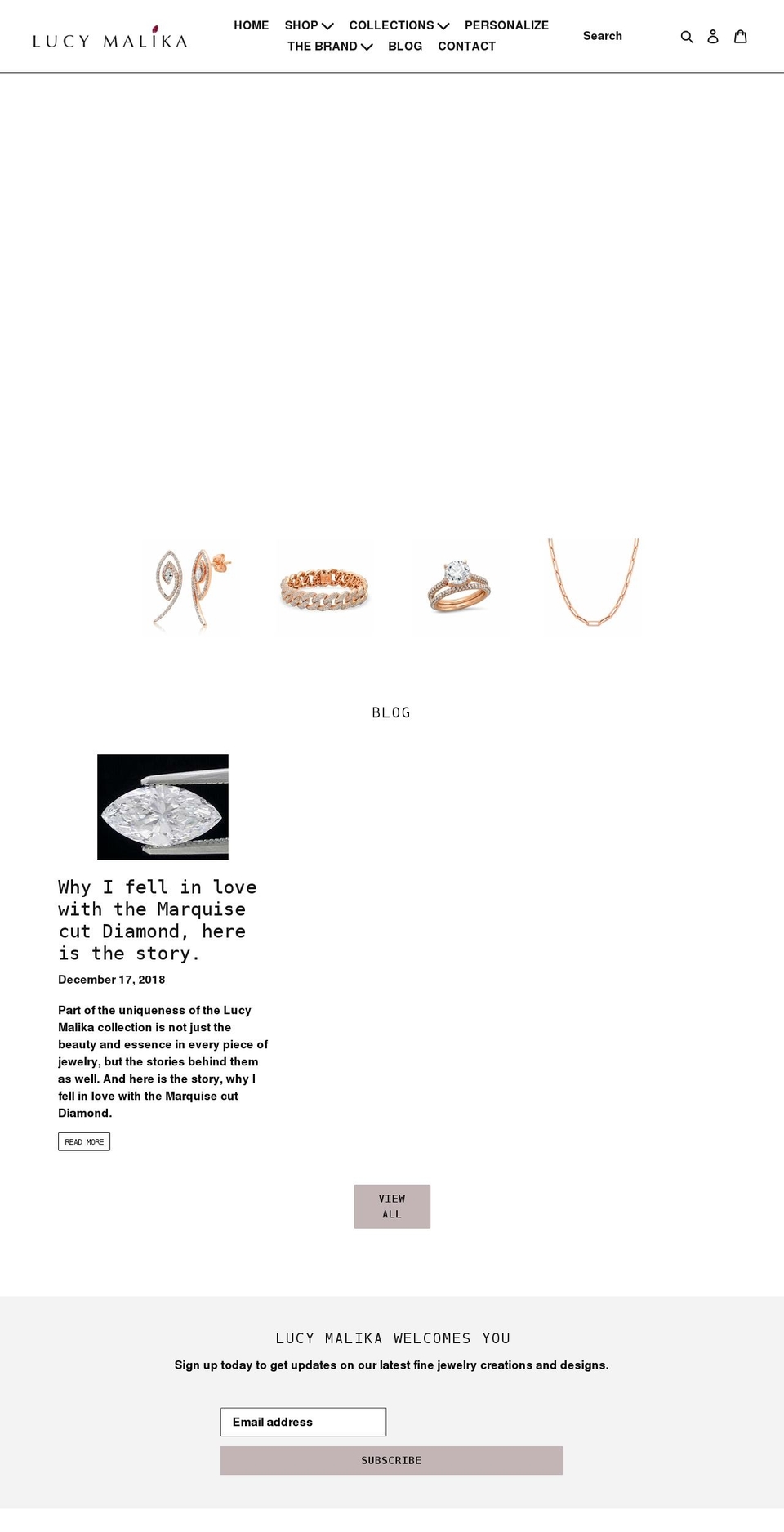 lucymalika.com shopify website screenshot