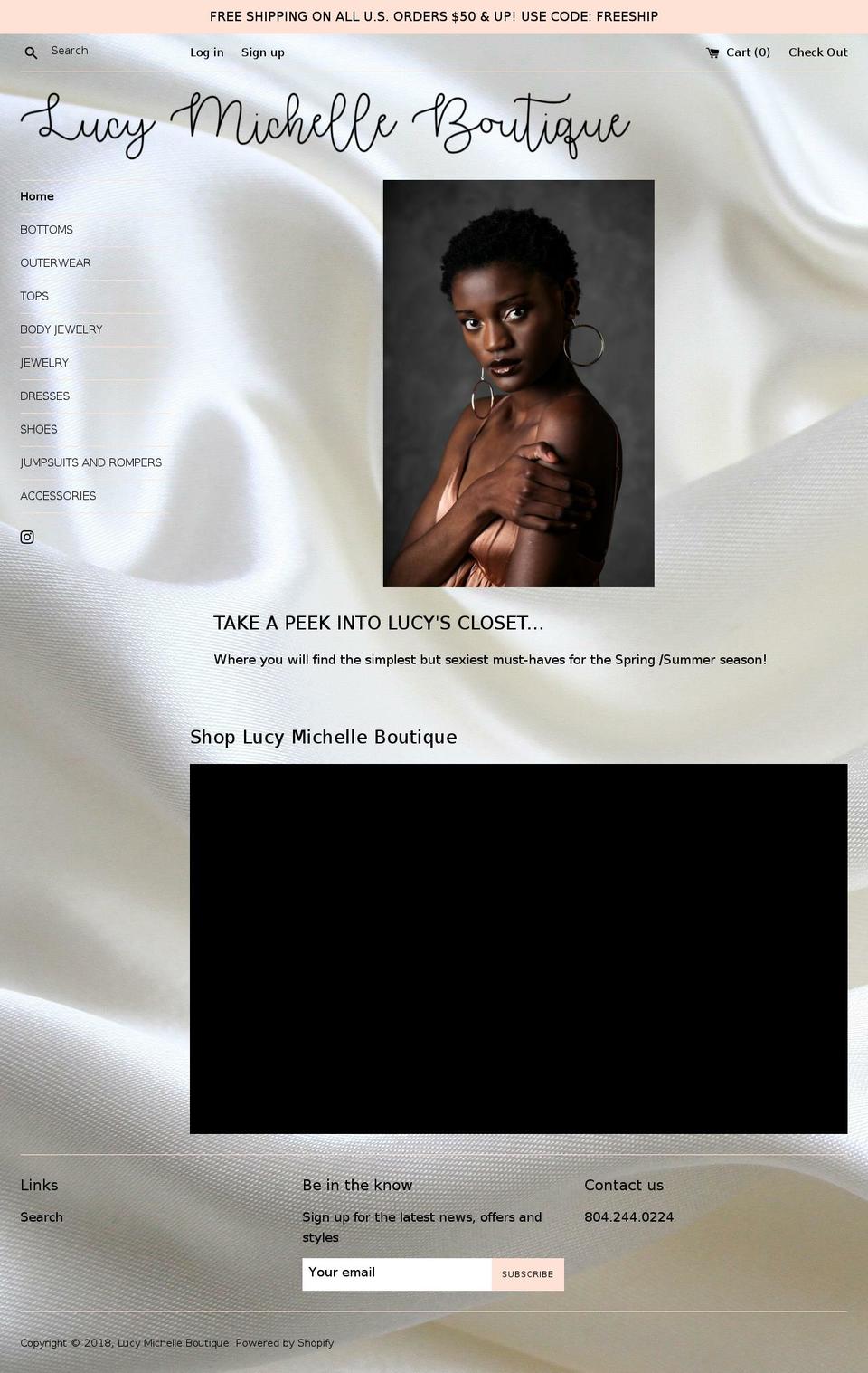 lucymichelleboutique.com — Shopify storefront screenshot