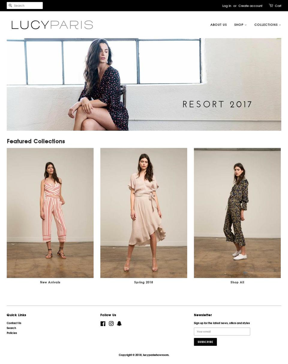 lucyparisshowroom.com shopify website screenshot