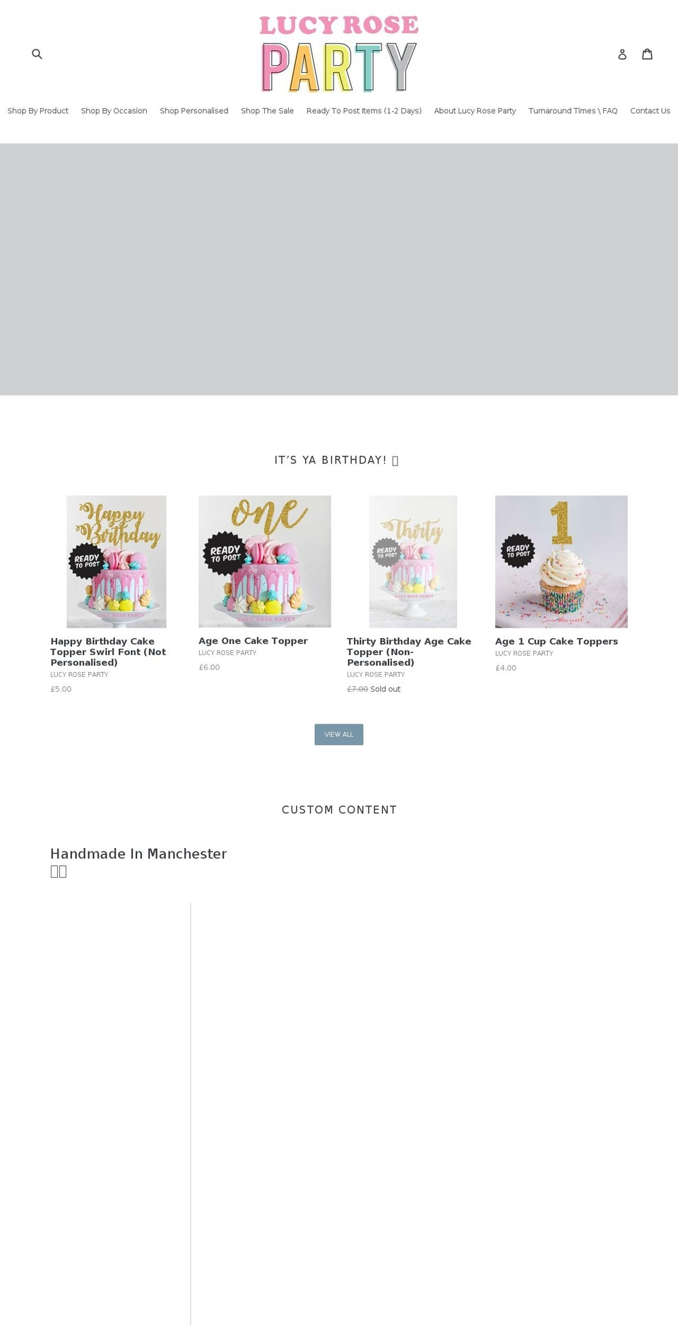 lucyroseparty.com — Shopify storefront screenshot