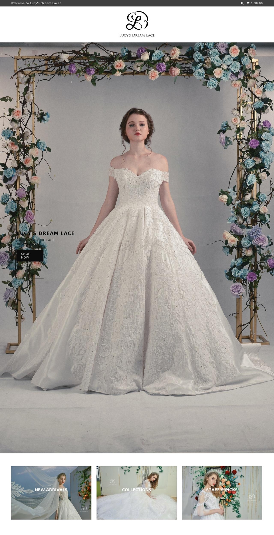 lucysdreamlace.com — Shopify storefront screenshot