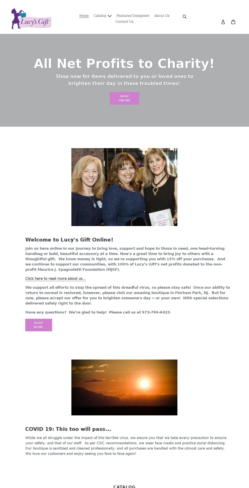 lucysgift.org shopify website screenshot