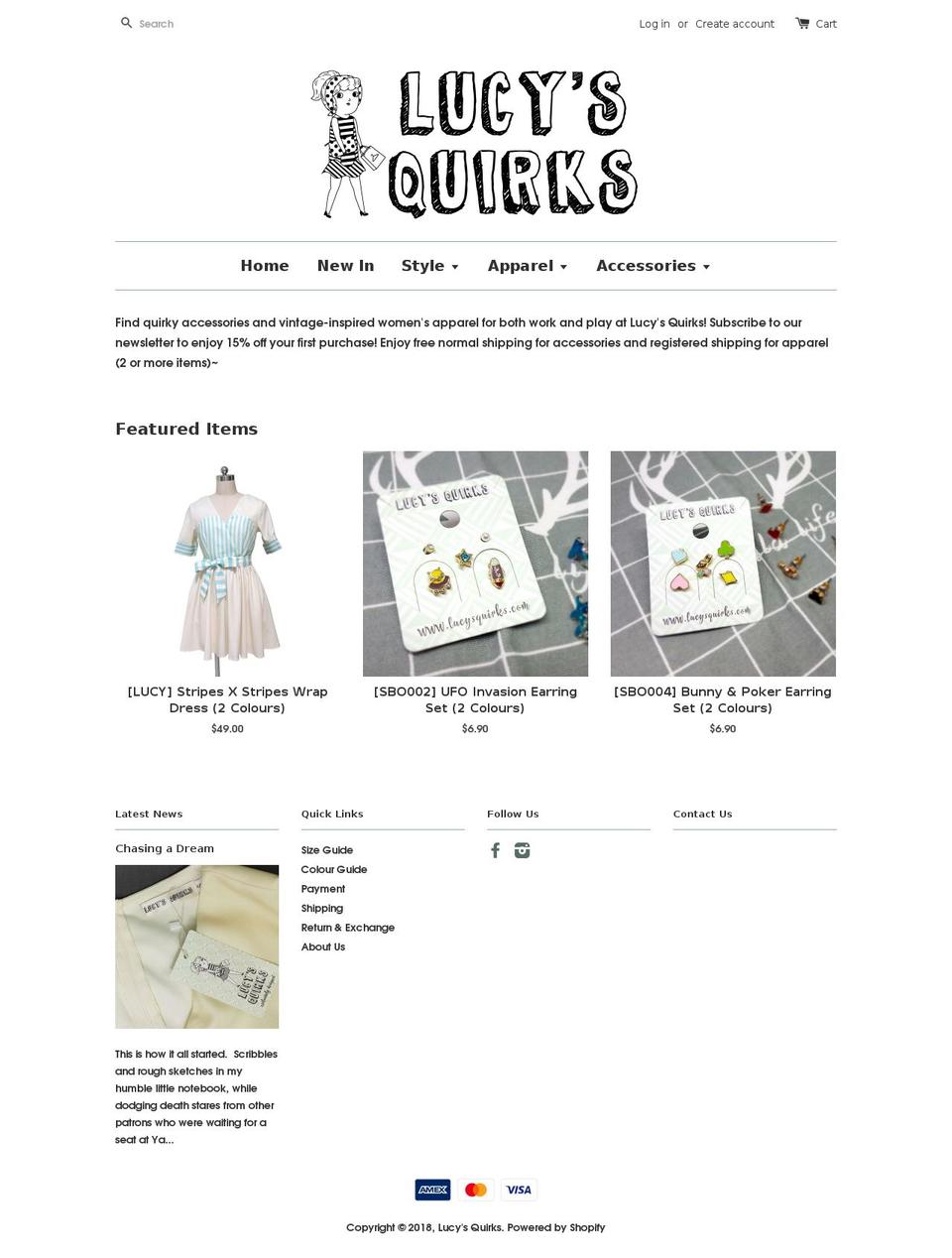 lucysquirks.com — Shopify storefront screenshot