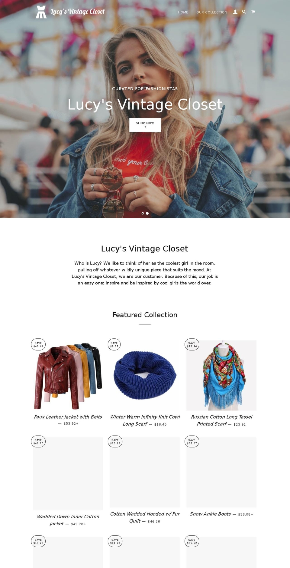 lucysvintagecloset.com — Shopify storefront screenshot