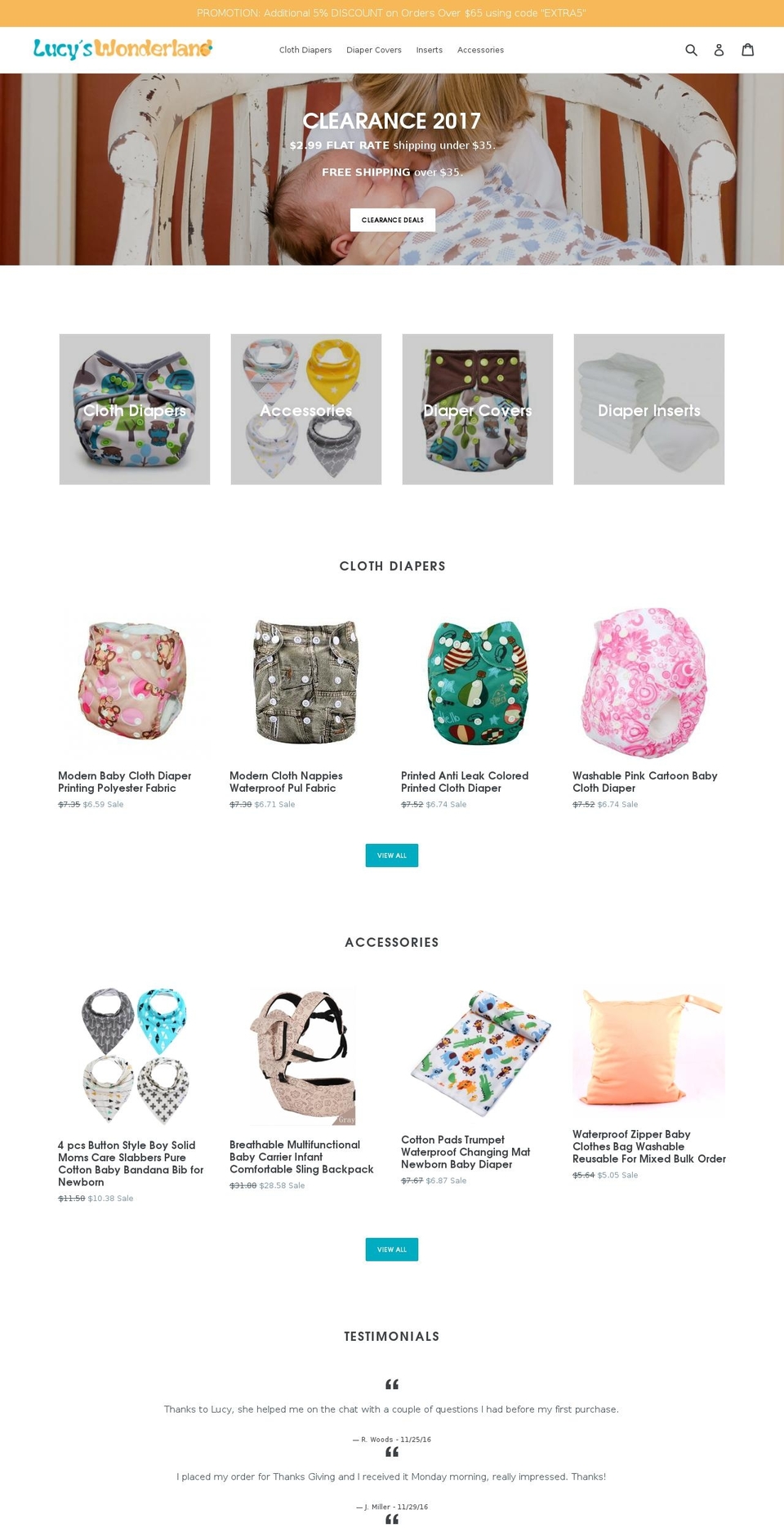 lucyswonderland.com — Shopify storefront screenshot