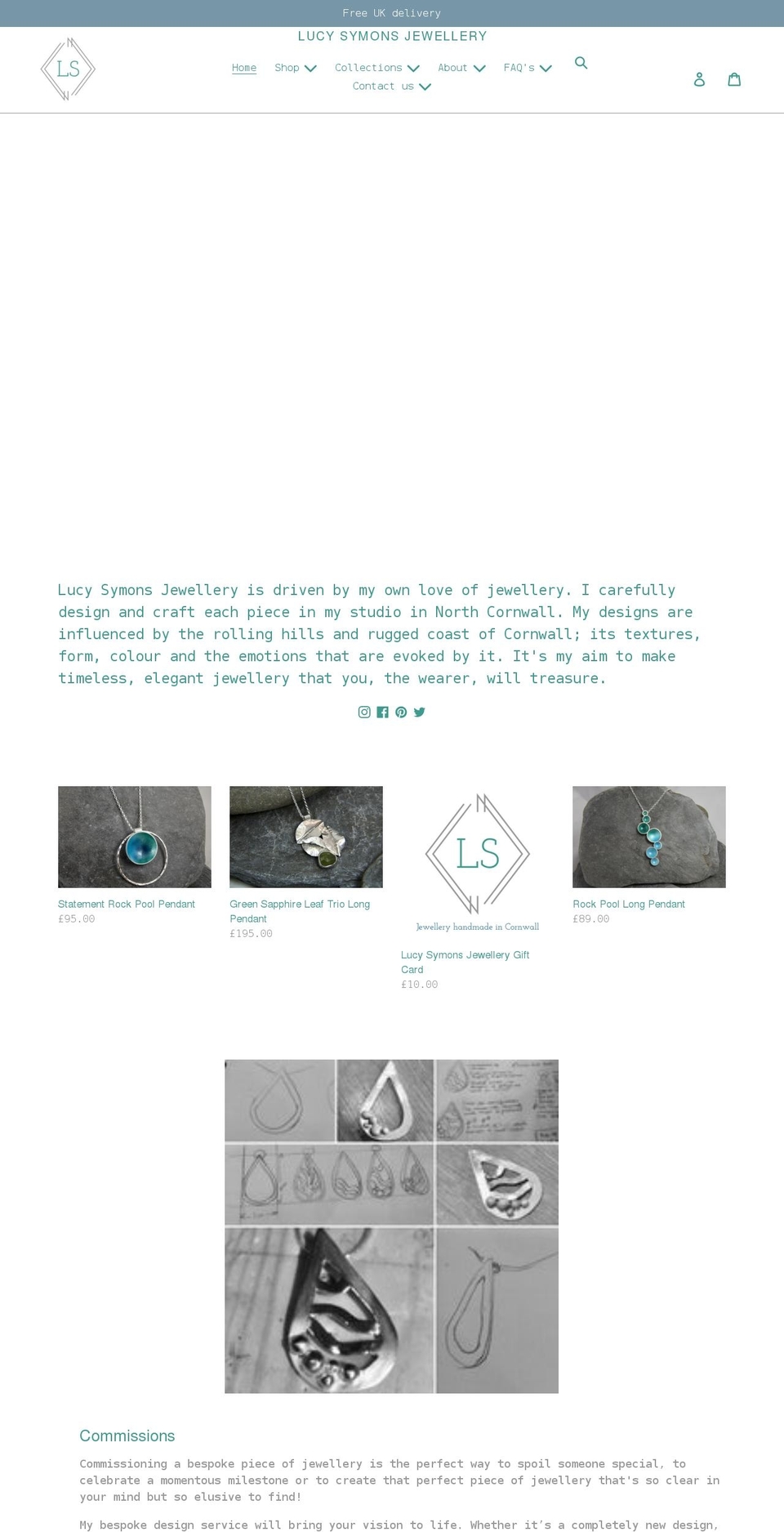 lucysymonsjewellery.com shopify website screenshot