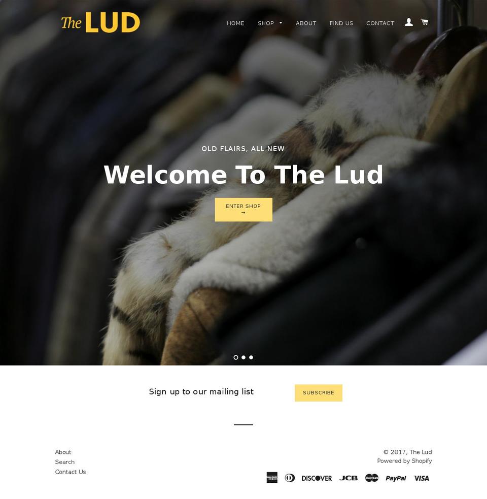 ludclothing.com shopify website screenshot