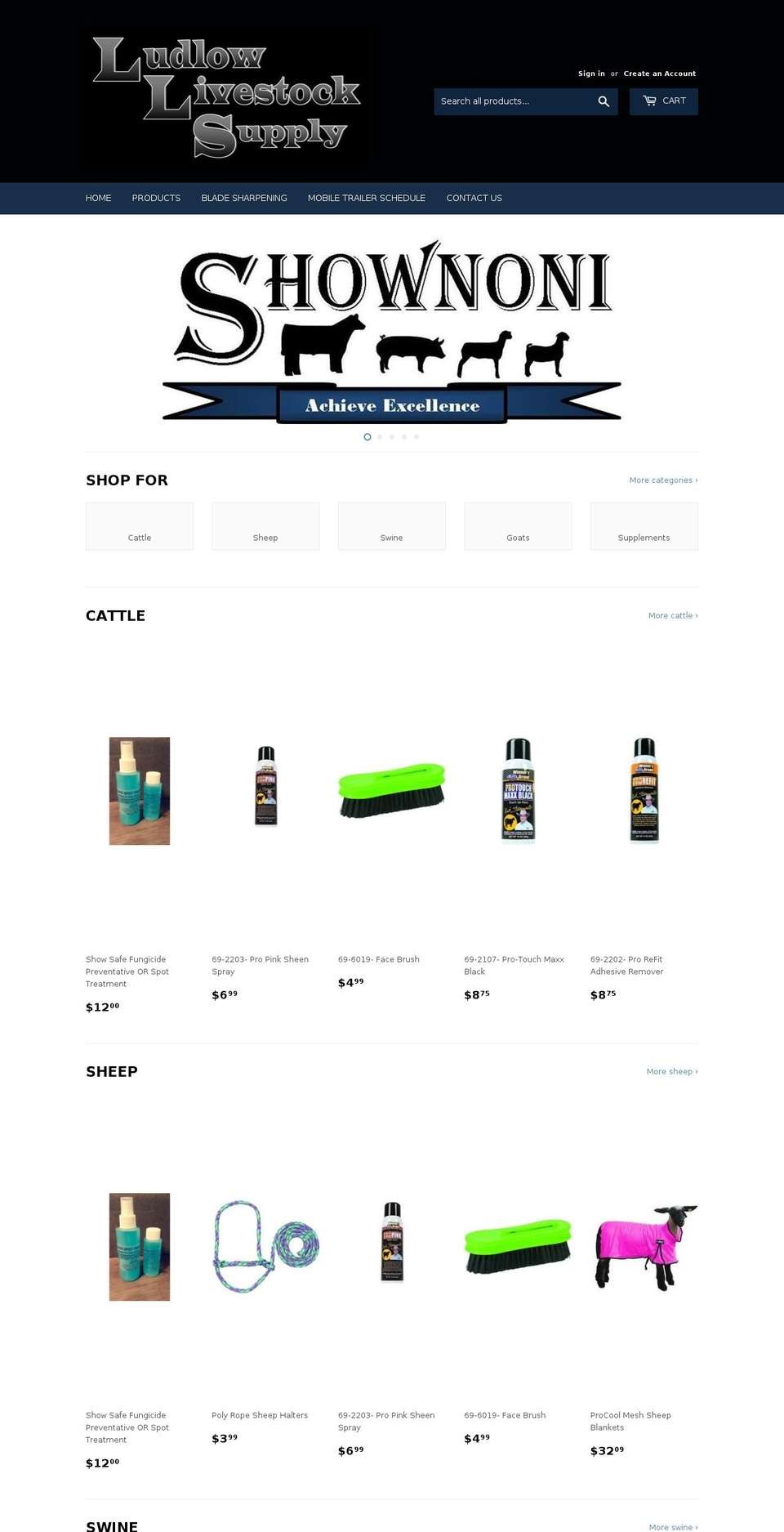 ludlowlivestocksupply.com — Shopify storefront screenshot